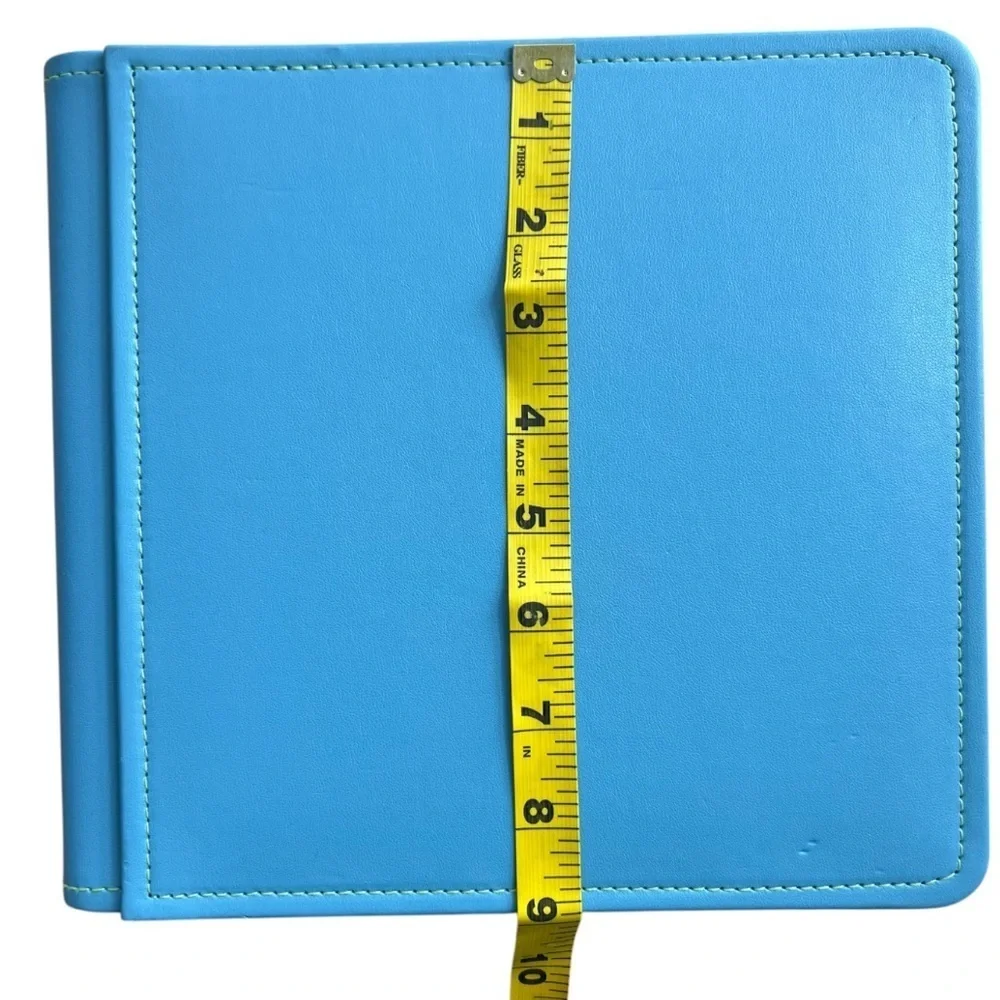 Creative Memories 9 x 9 PicFolio Album 12 Fabric Pages Blue with Green Stitching